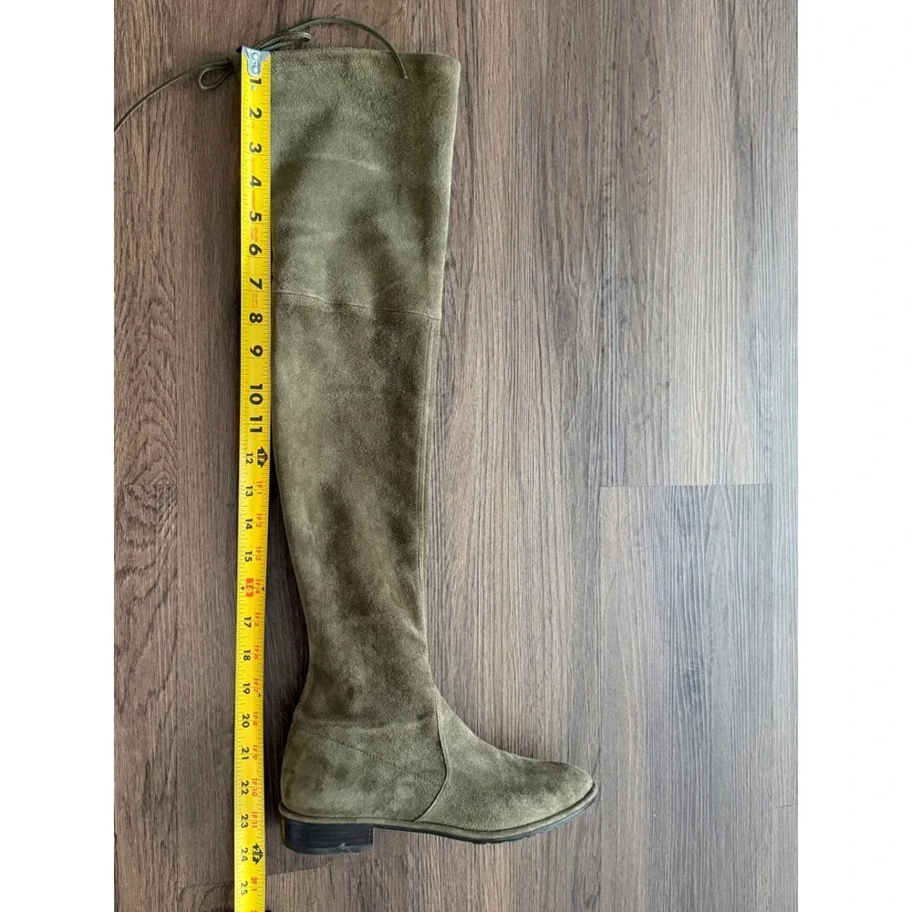 Stuart Weitzman Lowland Olive Green Suede Over the Knee Boots 6.5 M Spain